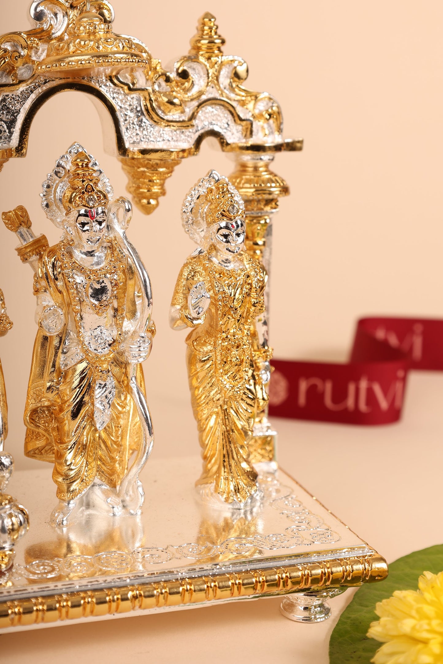 Gold Plated Ram Darbar Statue – Pure Silver Gift Idol for Pooja Room & Festive Gifting