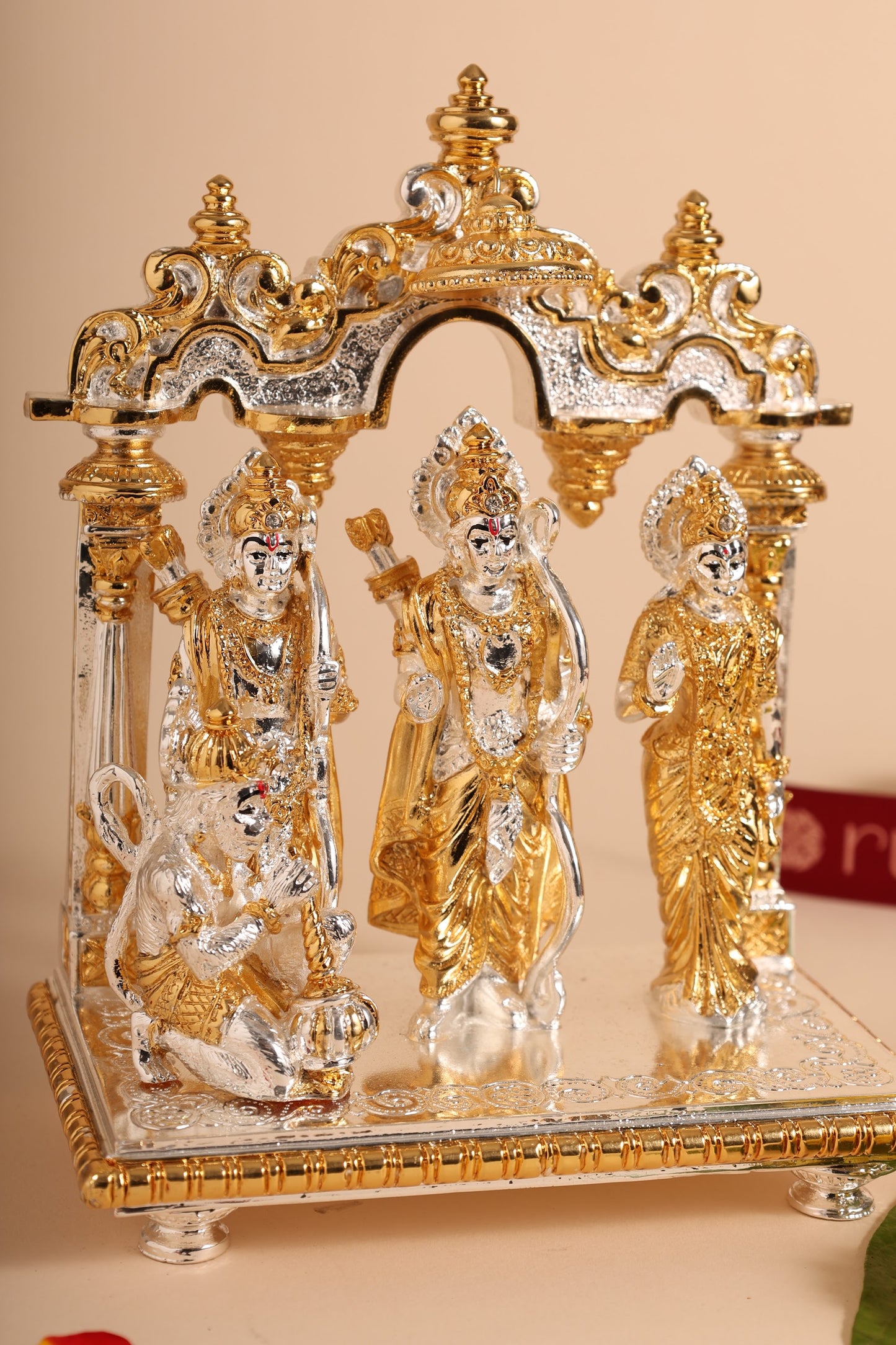 Gold Plated Ram Darbar Statue – Pure Silver Gift Idol for Pooja Room & Festive Gifting