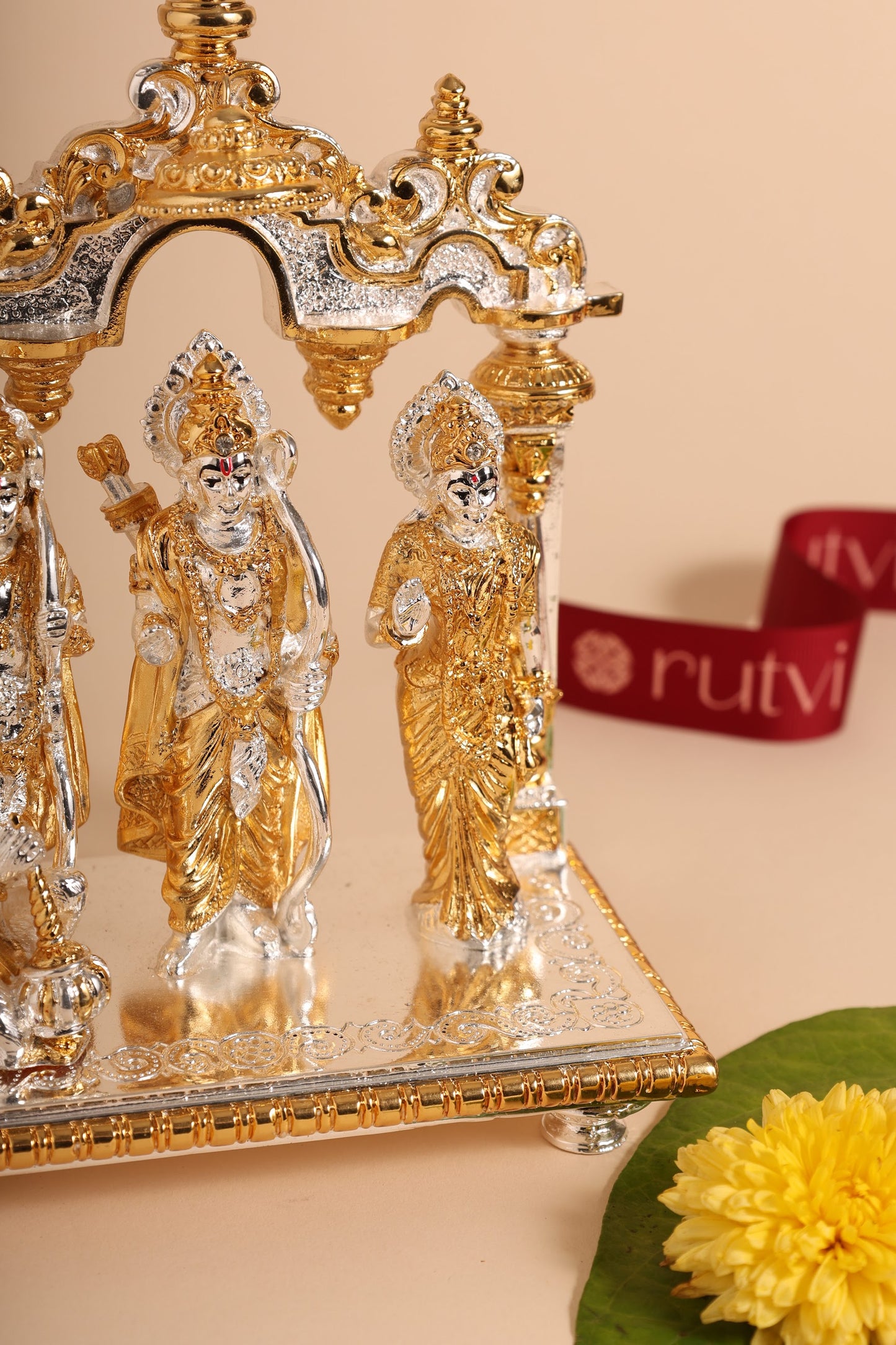 Gold Plated Ram Darbar Statue – Pure Silver Gift Idol for Pooja Room & Festive Gifting