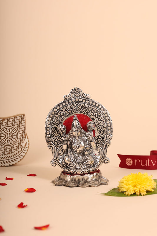 German Silver Laxmi Idol – Handcrafted Goddess Lakshmi Murti for Wealth & Pooja Room Décor