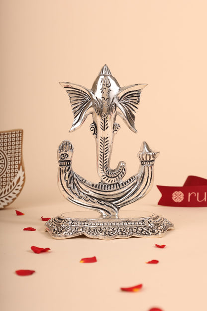 German Silver Ganesh Idol – Handcrafted Lord Ganesha Murti for Pooja Room & Auspicious Gifting