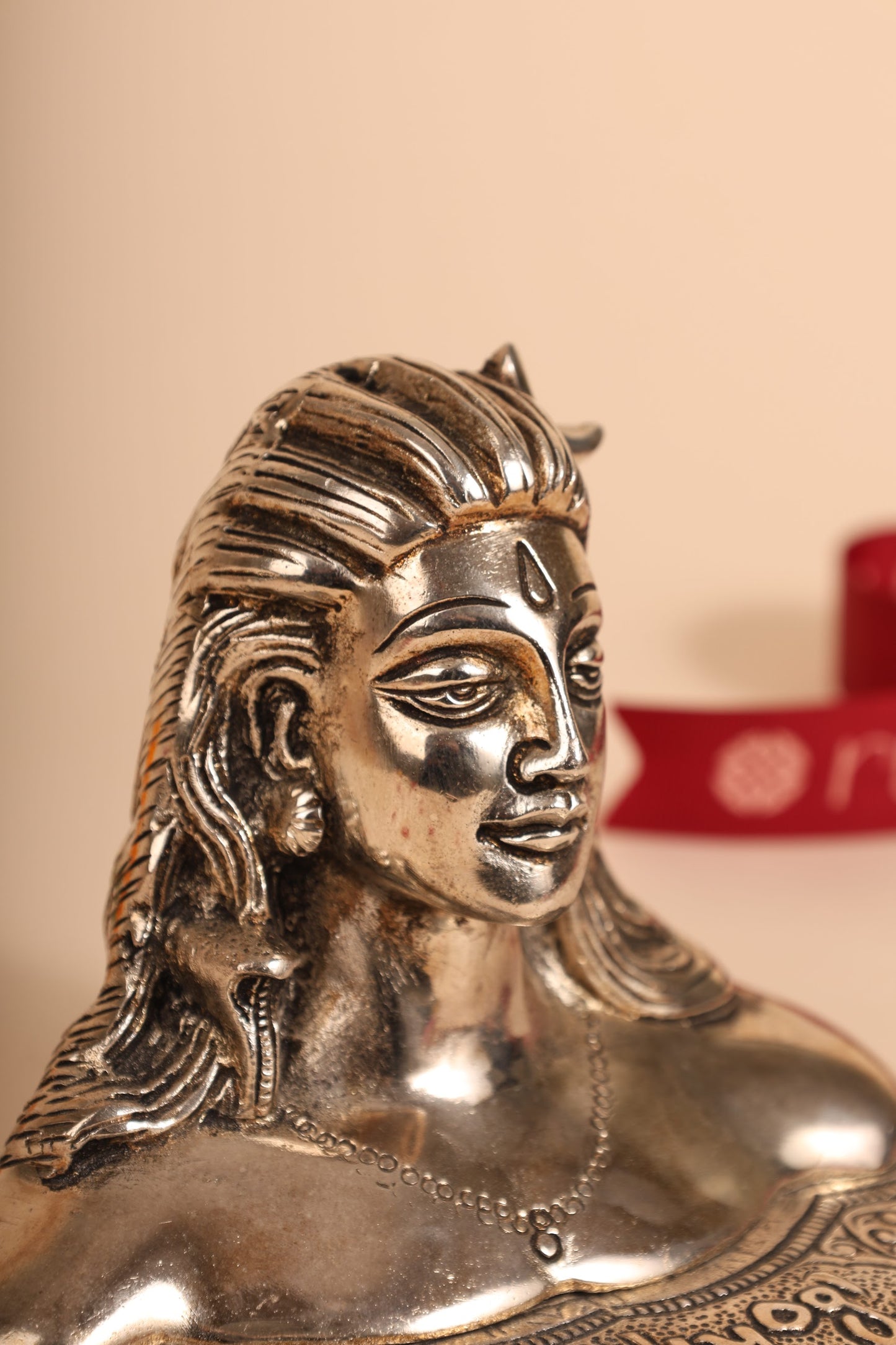 German Silver Adiyogi Idol – Handcrafted Shiva Statue for Meditation, Home Temple & Gifting