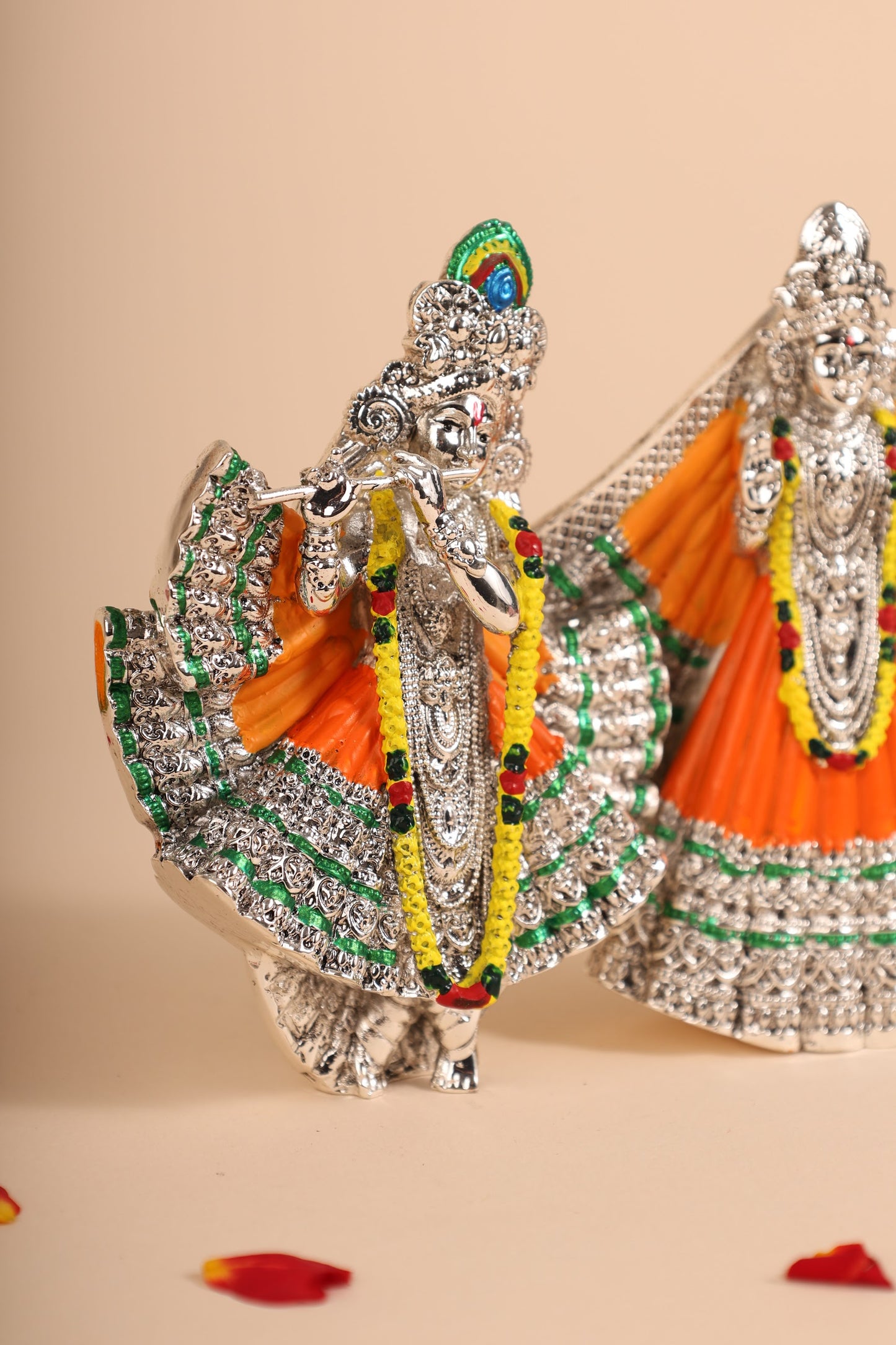German Silver Radha Krishna Idol – Handcrafted Divine Couple Statue for Pooja Room & Gifting