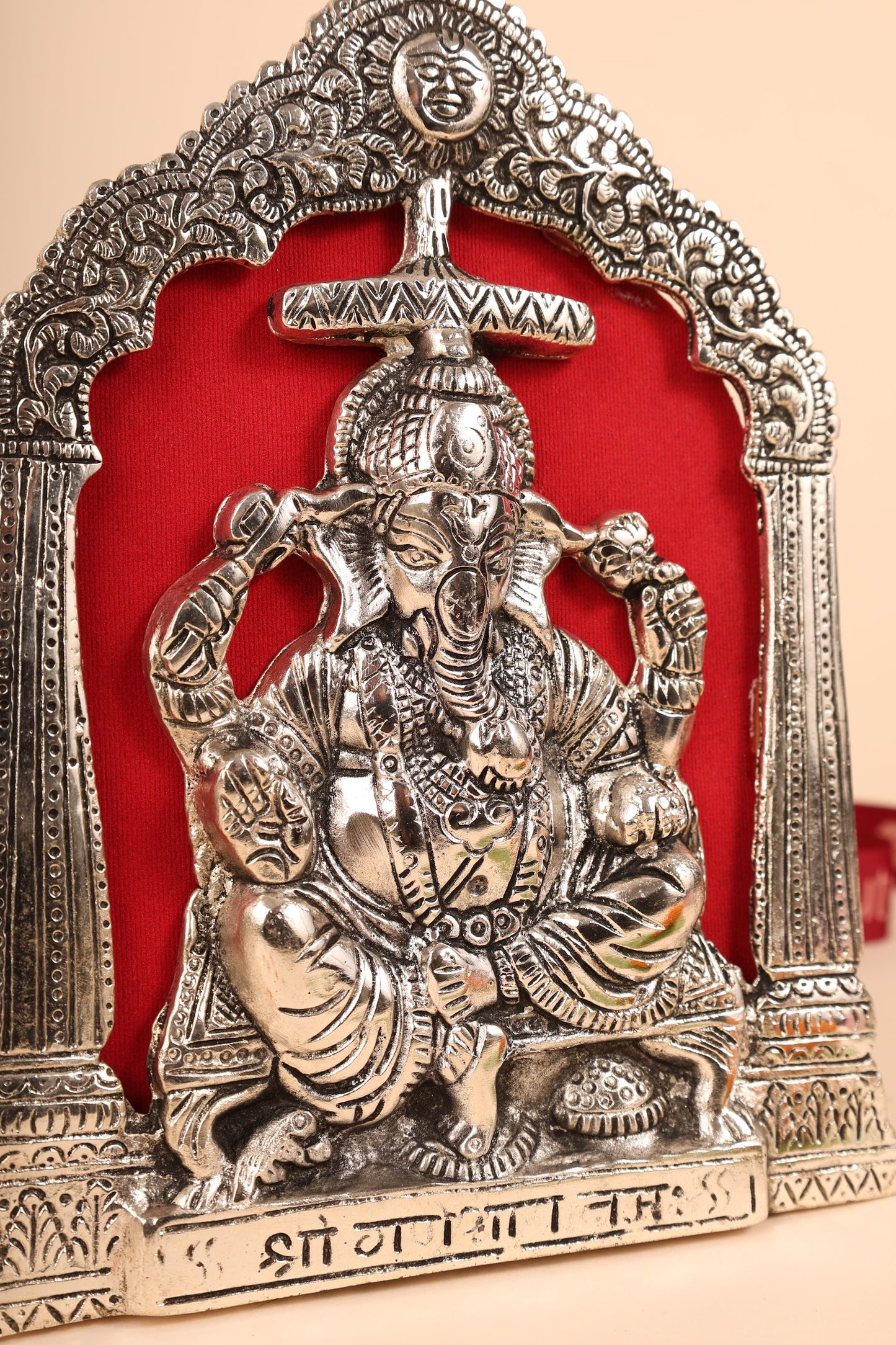 German Silver Ganesh Frame – Handcrafted Wall & Table Decor for Pooja Room & Gifting