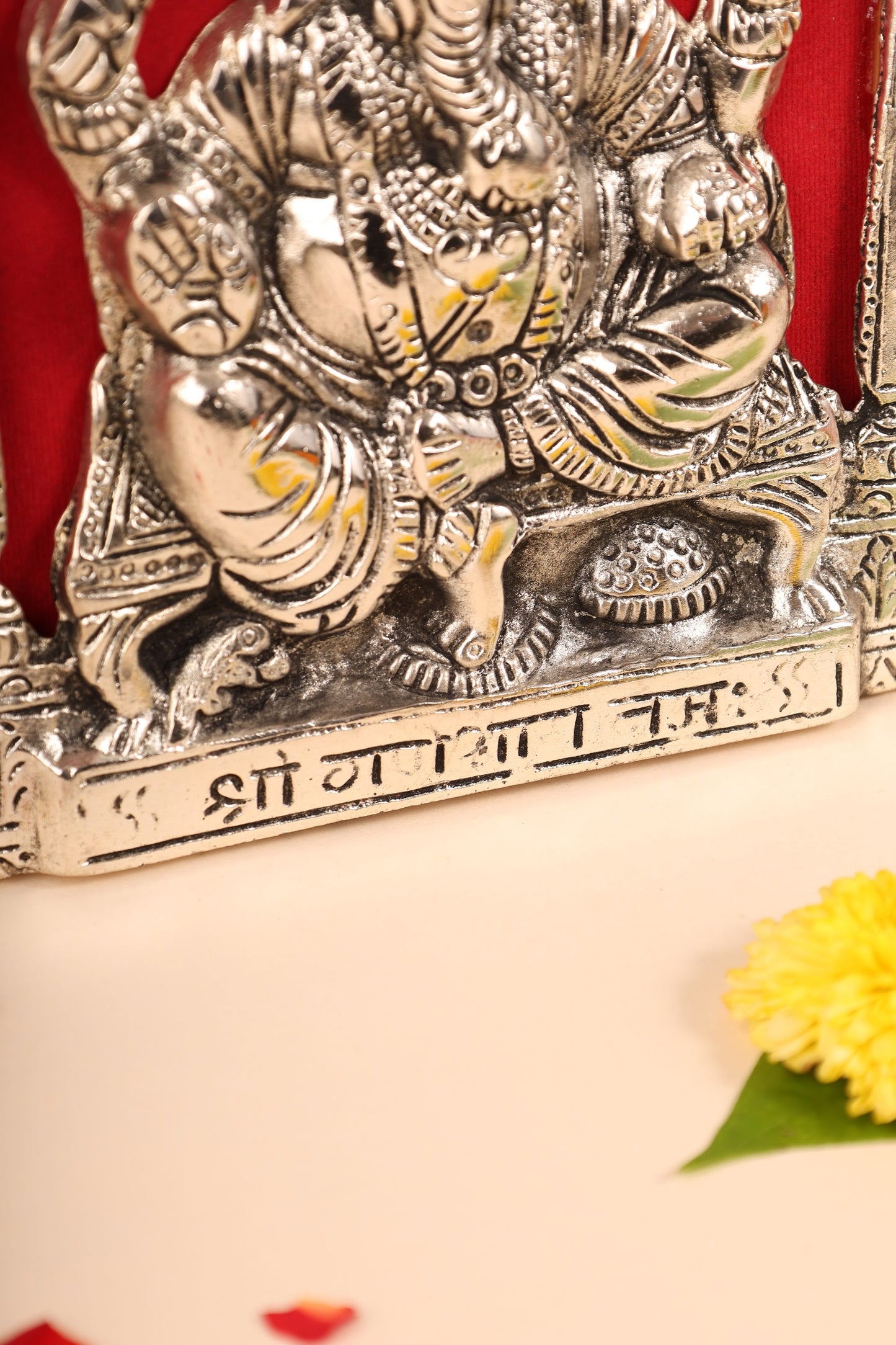 German Silver Ganesh Frame – Handcrafted Wall & Table Decor for Pooja Room & Gifting
