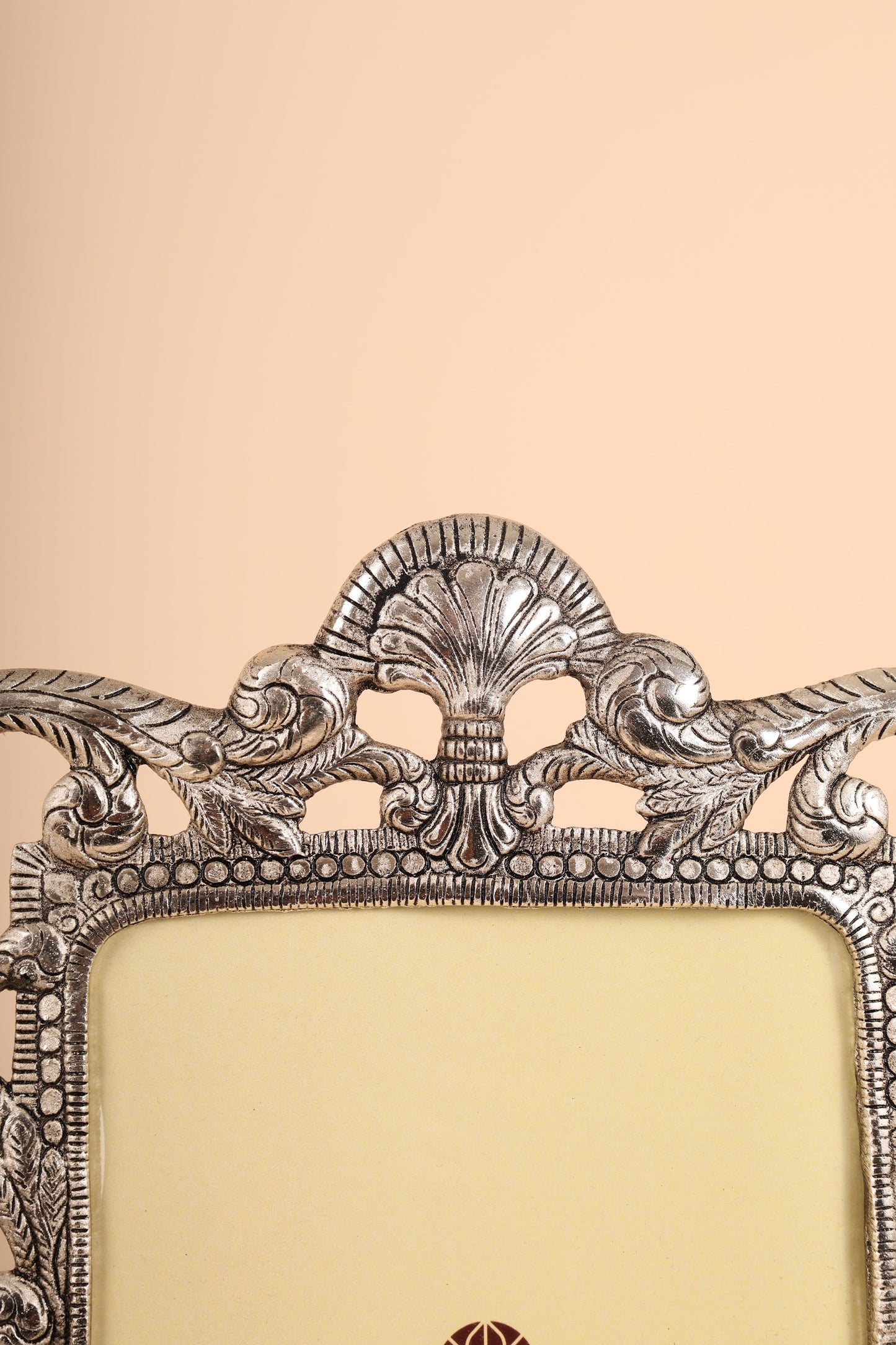German Silver Large Photo Frame – Handcrafted Decorative Frame for Home, Temple & Gifting
