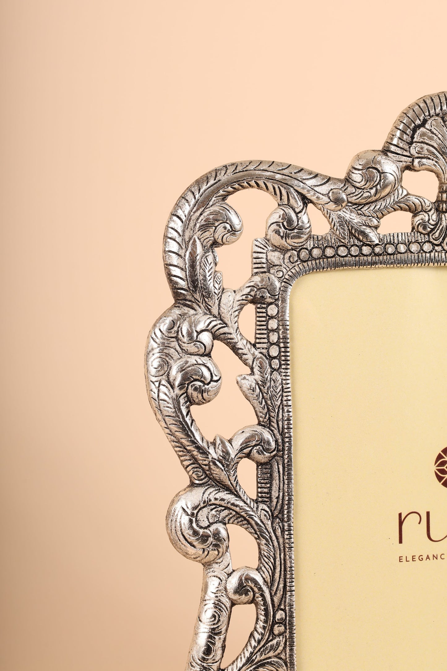 German Silver Large Photo Frame – Handcrafted Decorative Frame for Home, Temple & Gifting