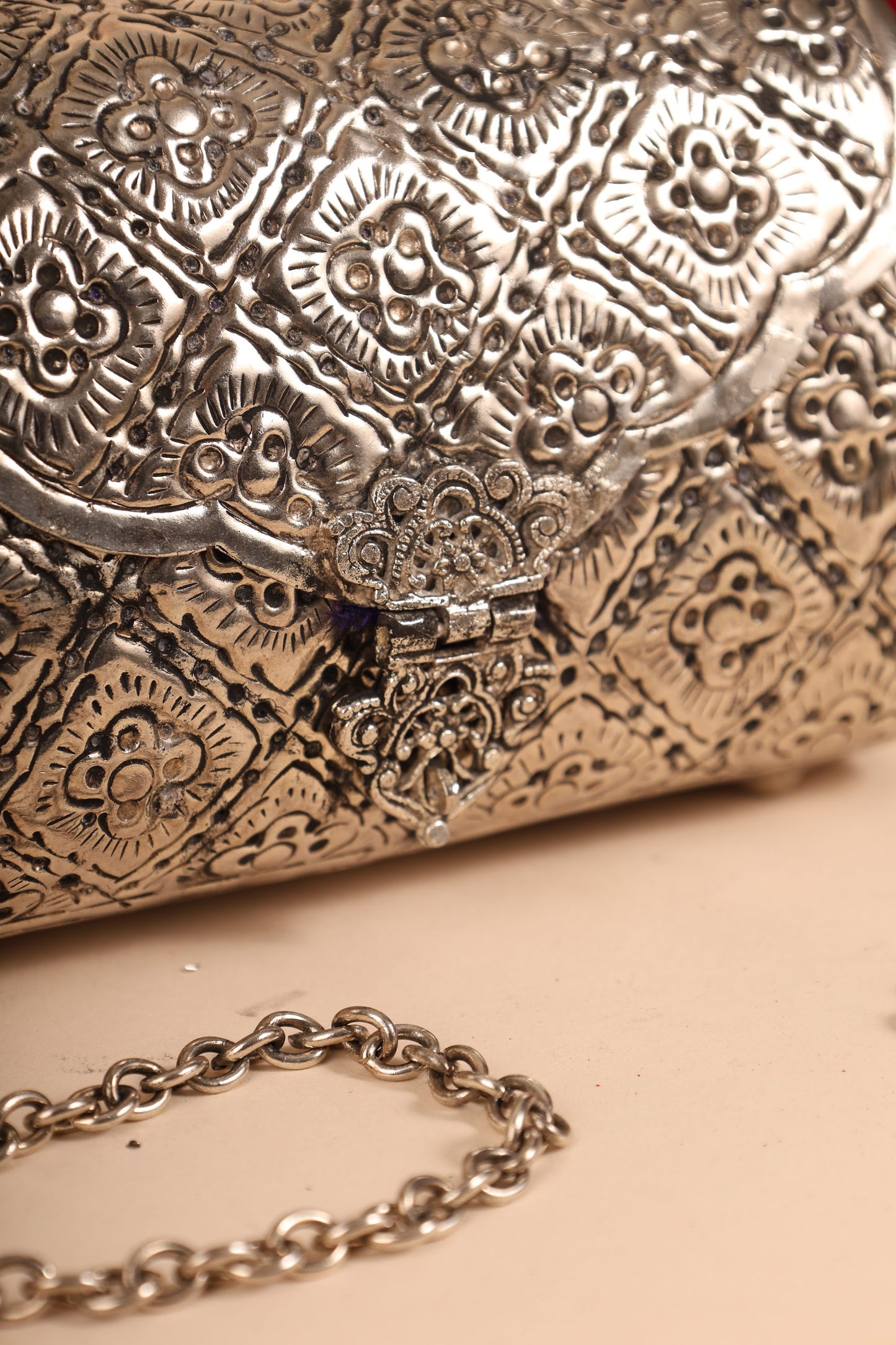 German Silver Women’s Purse – Handcrafted Ethnic Clutch for Festive & Traditional Wear