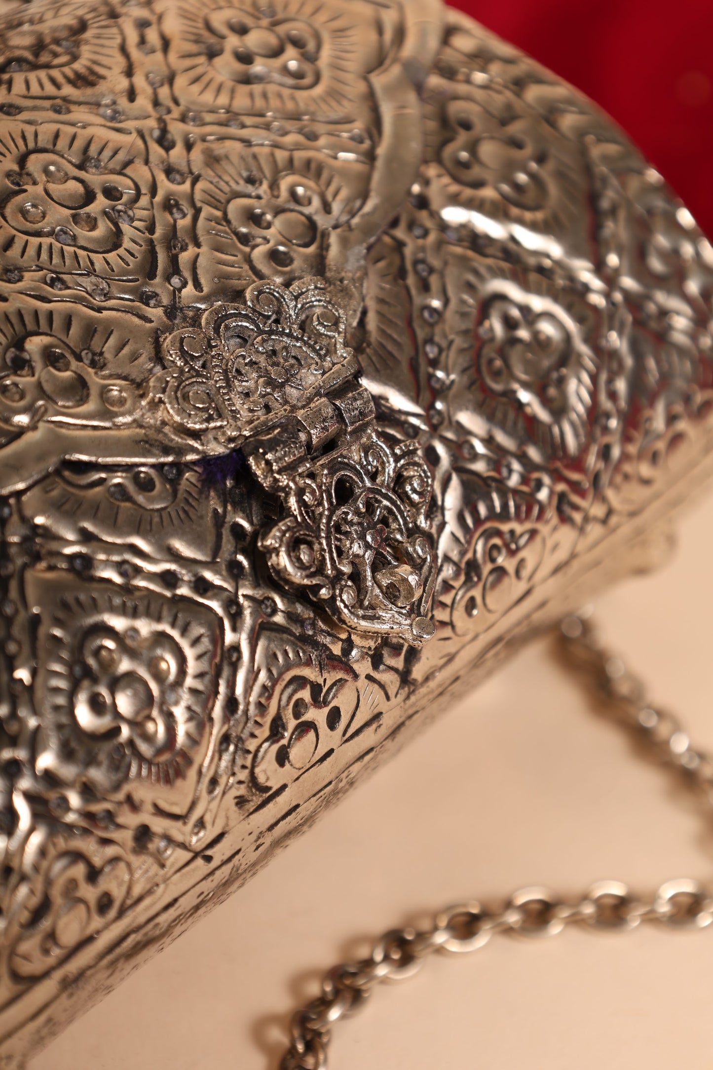 German Silver Women’s Purse – Handcrafted Ethnic Clutch for Festive & Traditional Wear