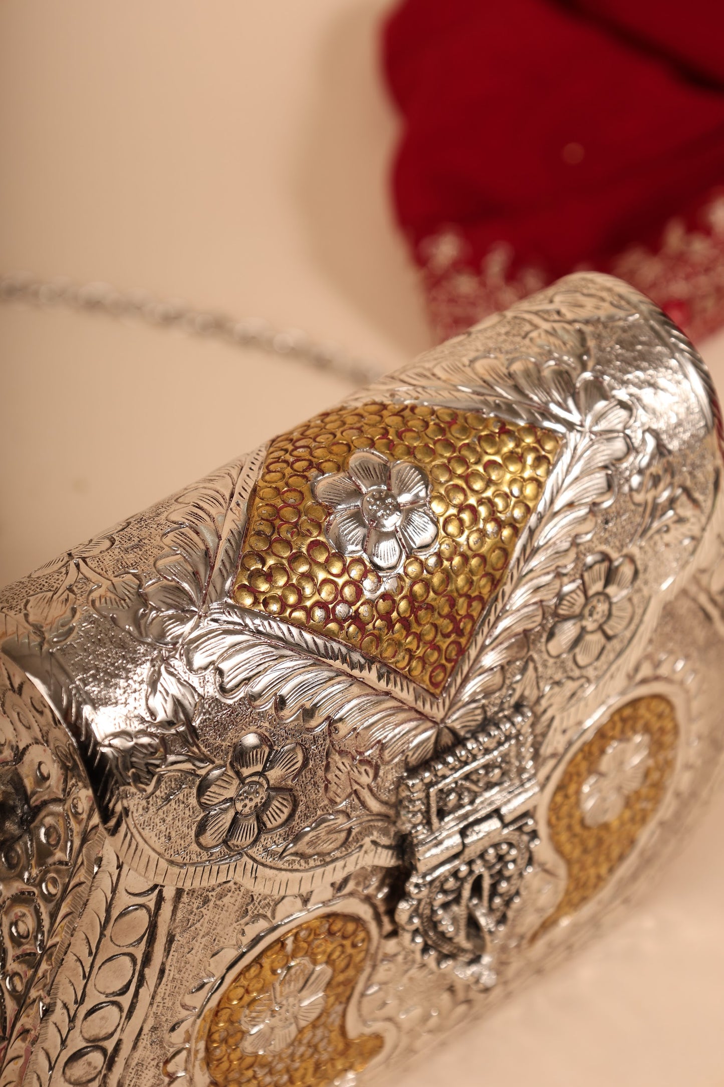 German Silver Women’s Hand Purse – Traditional Handcrafted Clutch for Weddings & Festive Gifting