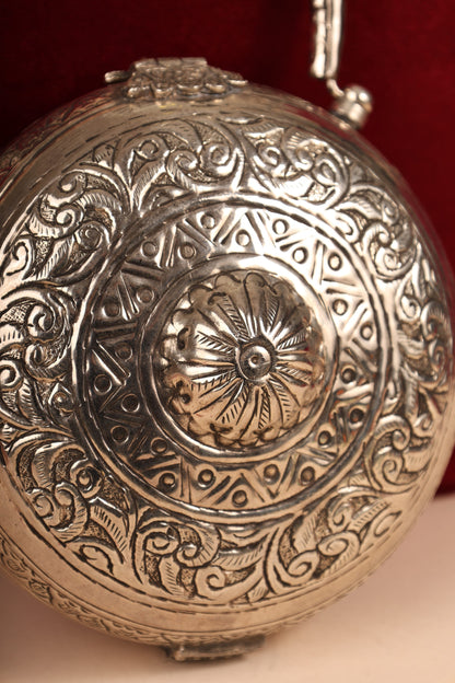 German Silver Women’s Clutch Purse – Handcrafted Ethnic Bag for Weddings & Festive Occasions