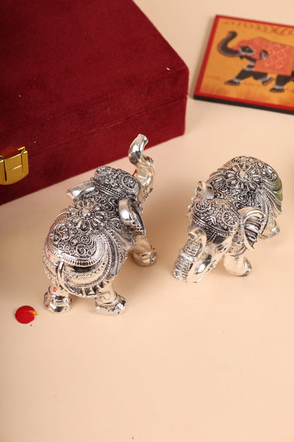 Pure Silver Elephant Idol – Traditional Gift for Weddings & Home Decor