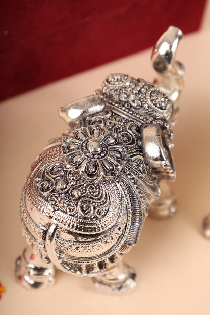 Pure Silver Elephant Idol – Traditional Gift for Weddings & Home Decor