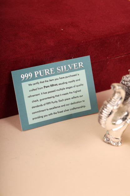 Pure Silver Elephant Idol – Traditional Gift for Weddings & Home Decor
