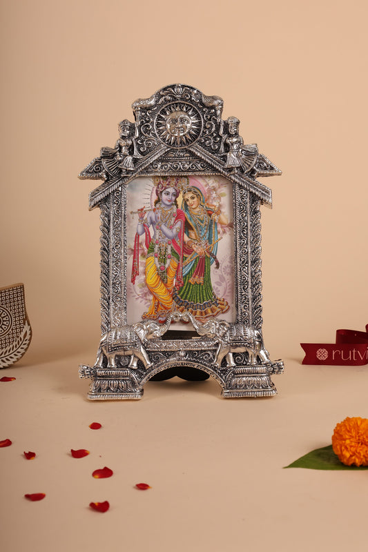 Elegant German Silver Vertical Photo Frame – Ornate Home Decor & Spiritual Gift