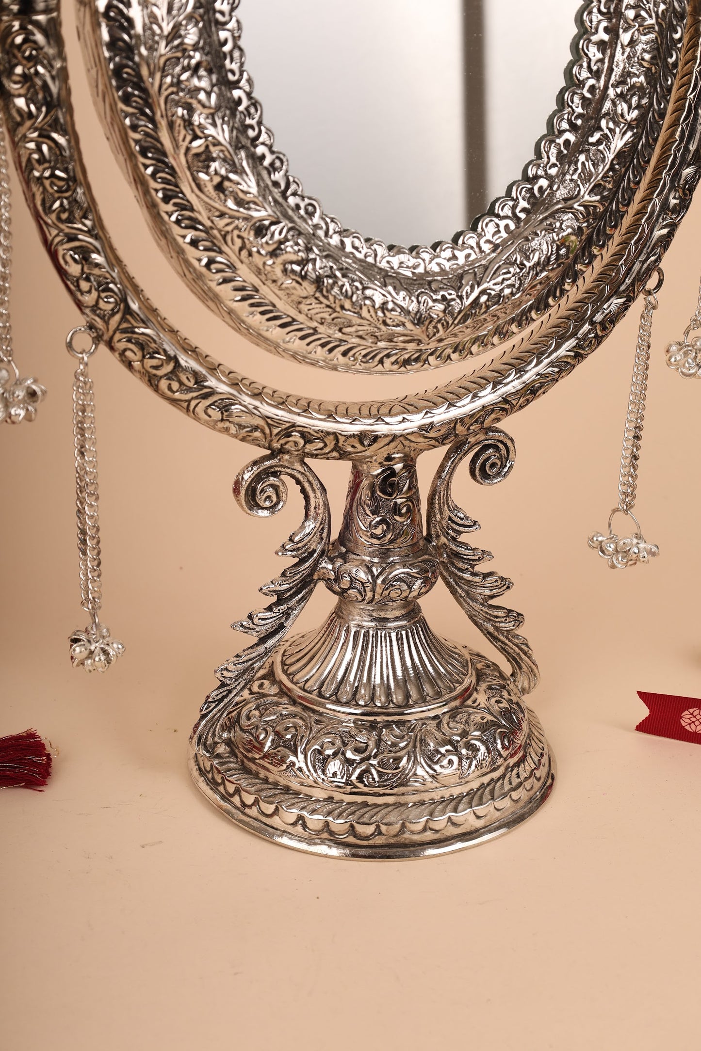 German Silver Table Mirror – Large Ornate Handcrafted Dressing Mirror for Home & Gifting