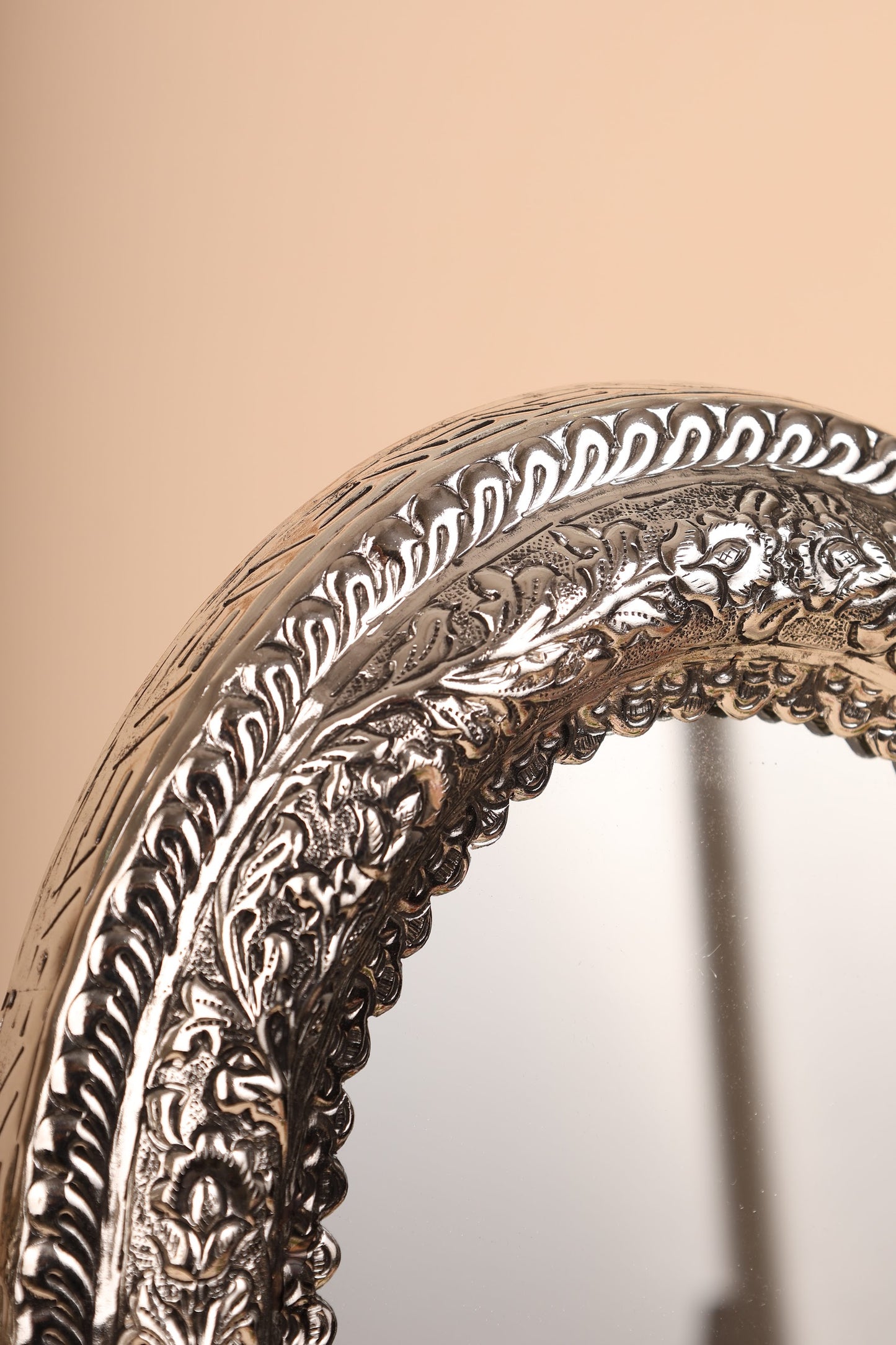 German Silver Table Mirror – Large Ornate Handcrafted Dressing Mirror for Home & Gifting