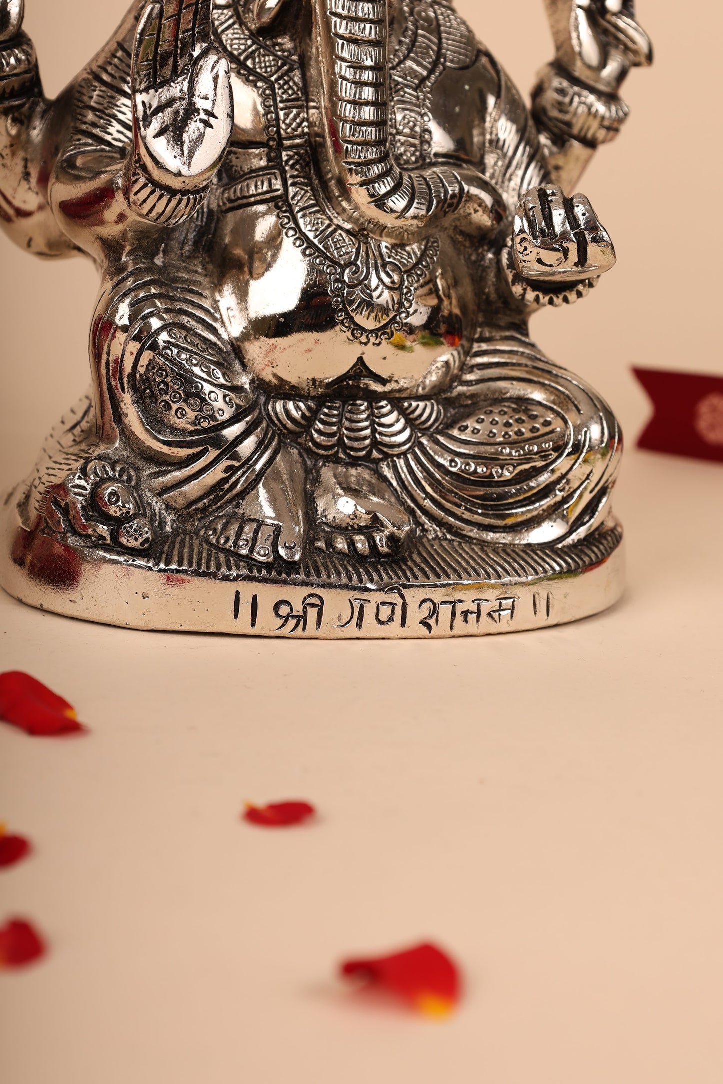 German Silver Lord Ganesh Idol – Handcrafted Statue for Pooja, Home Temple & Gifting
