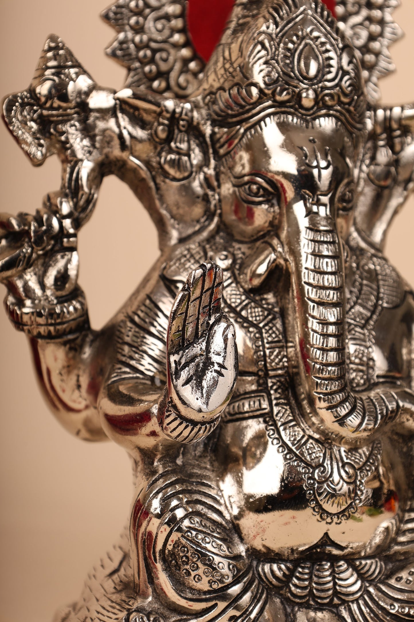 German Silver Lord Ganesh Idol – Handcrafted Statue for Pooja, Home Temple & Gifting