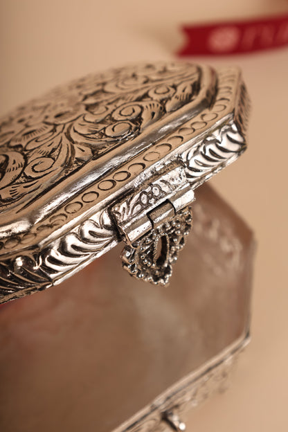 German Silver Decorative Storage Box – Handcrafted Multipurpose Silver Box for Home & Gifting