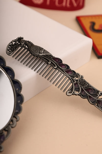 German Silver Mirror and Comb Gifting Set – Elegant Traditional Gift for Women