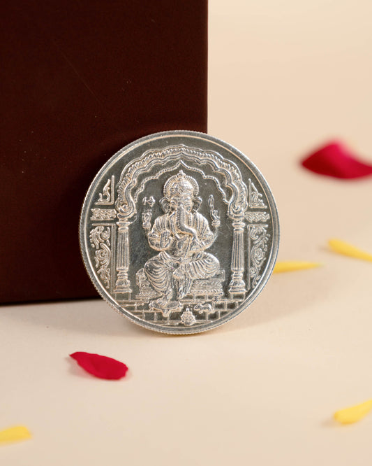 Ganesha Embossed Pure Silver Coin