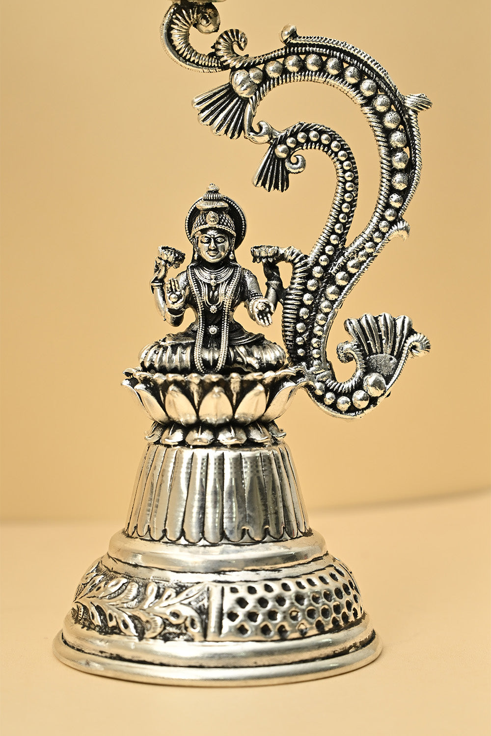 German Silver Laxmi Ganesh Lamp