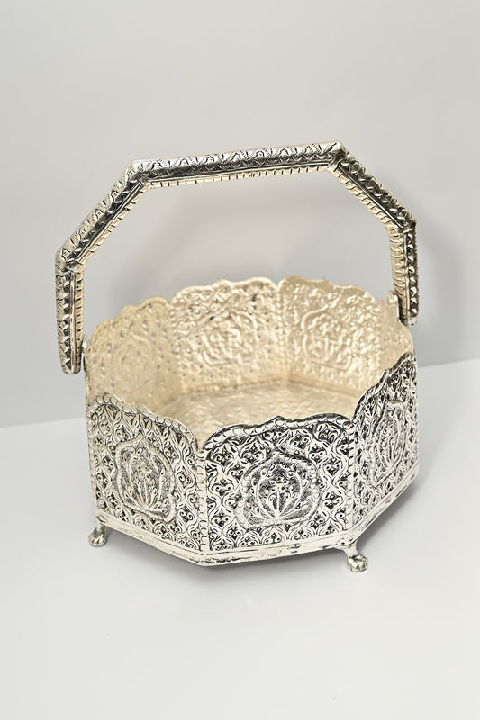 Silver Plated Flower Basket