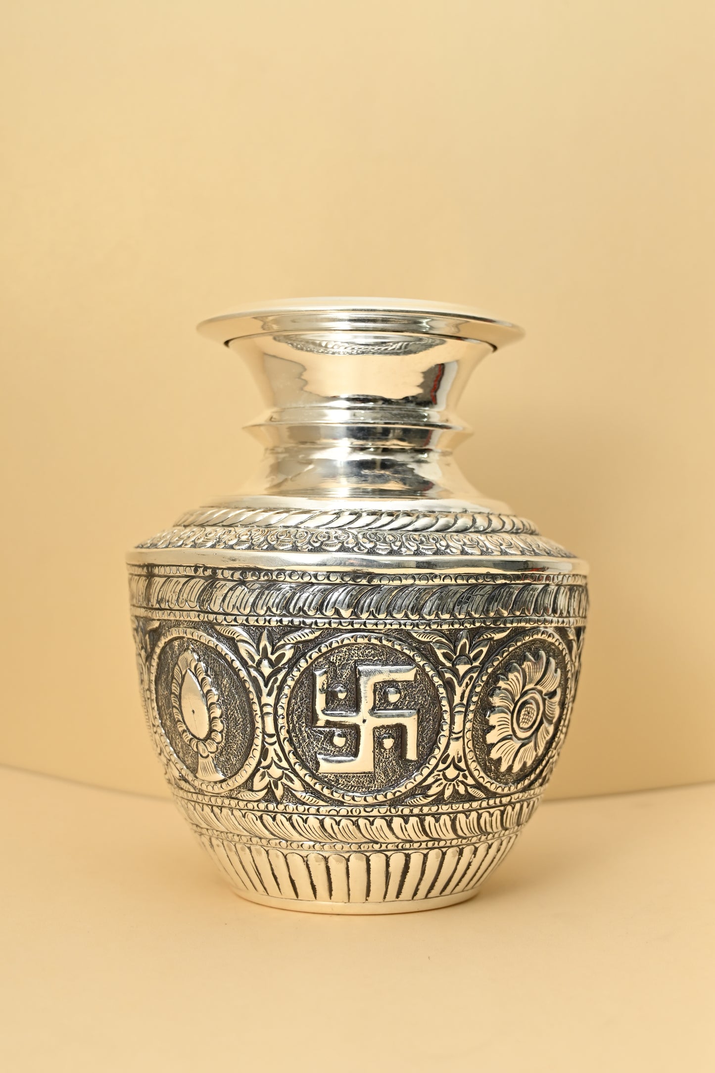 German Silver Swastika Kalash