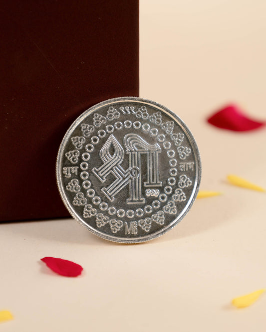 Shree Embossed Pure Silver Coin