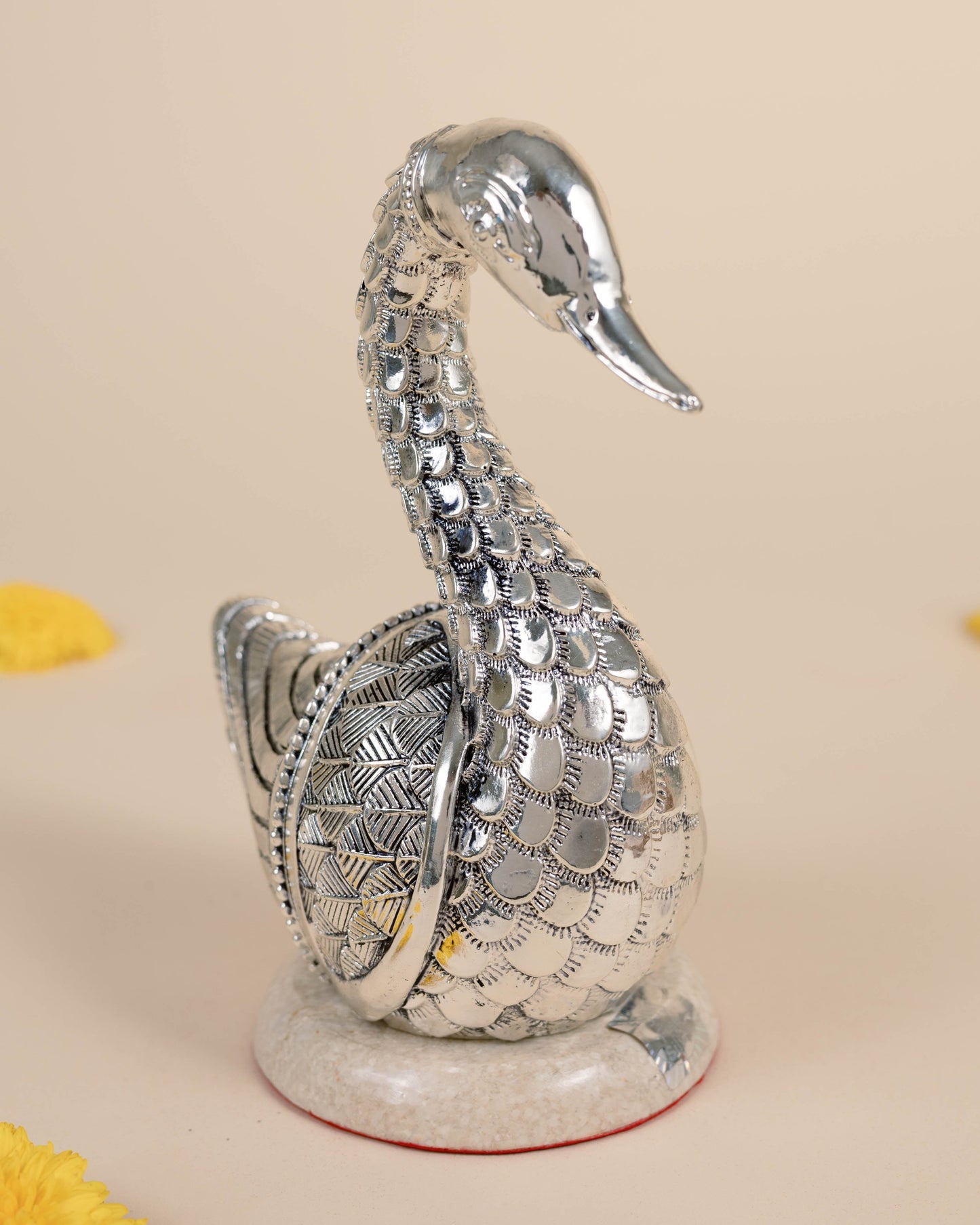 Pure Silver Swan Statues for Luxury Decor