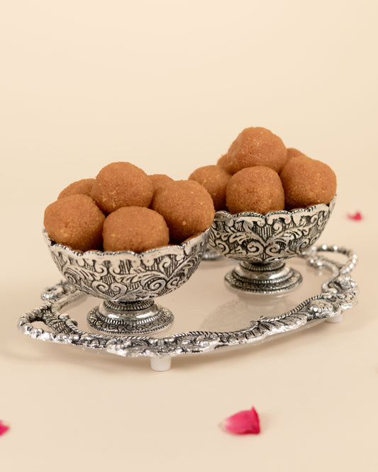 German Silver Thaali Set with Tray and Bowls- II