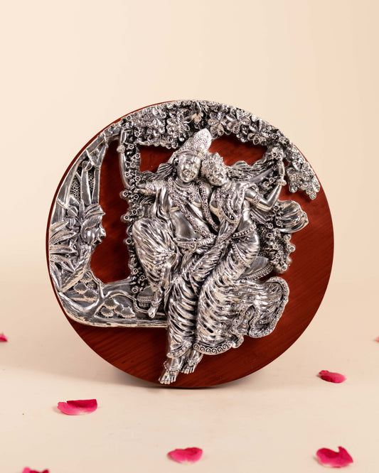 Pure Silver Radha Krishna 3D Wall Hanging