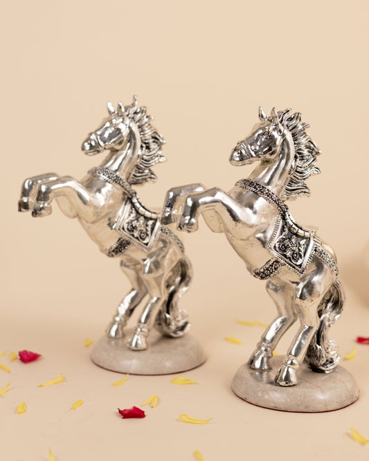 Pure Silver Horse Statue Set for Gifting