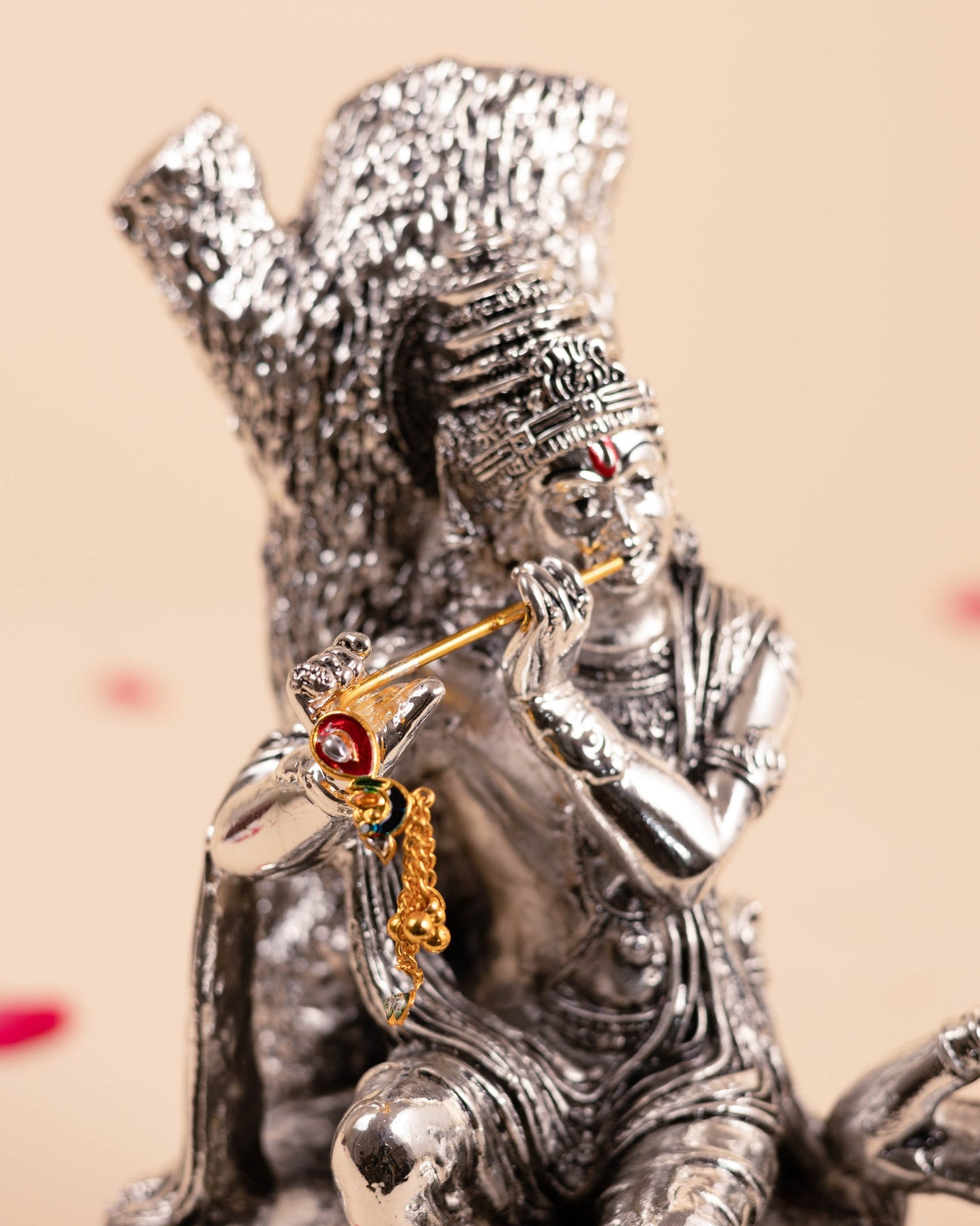 Pure Silver Radha Krishna Statue