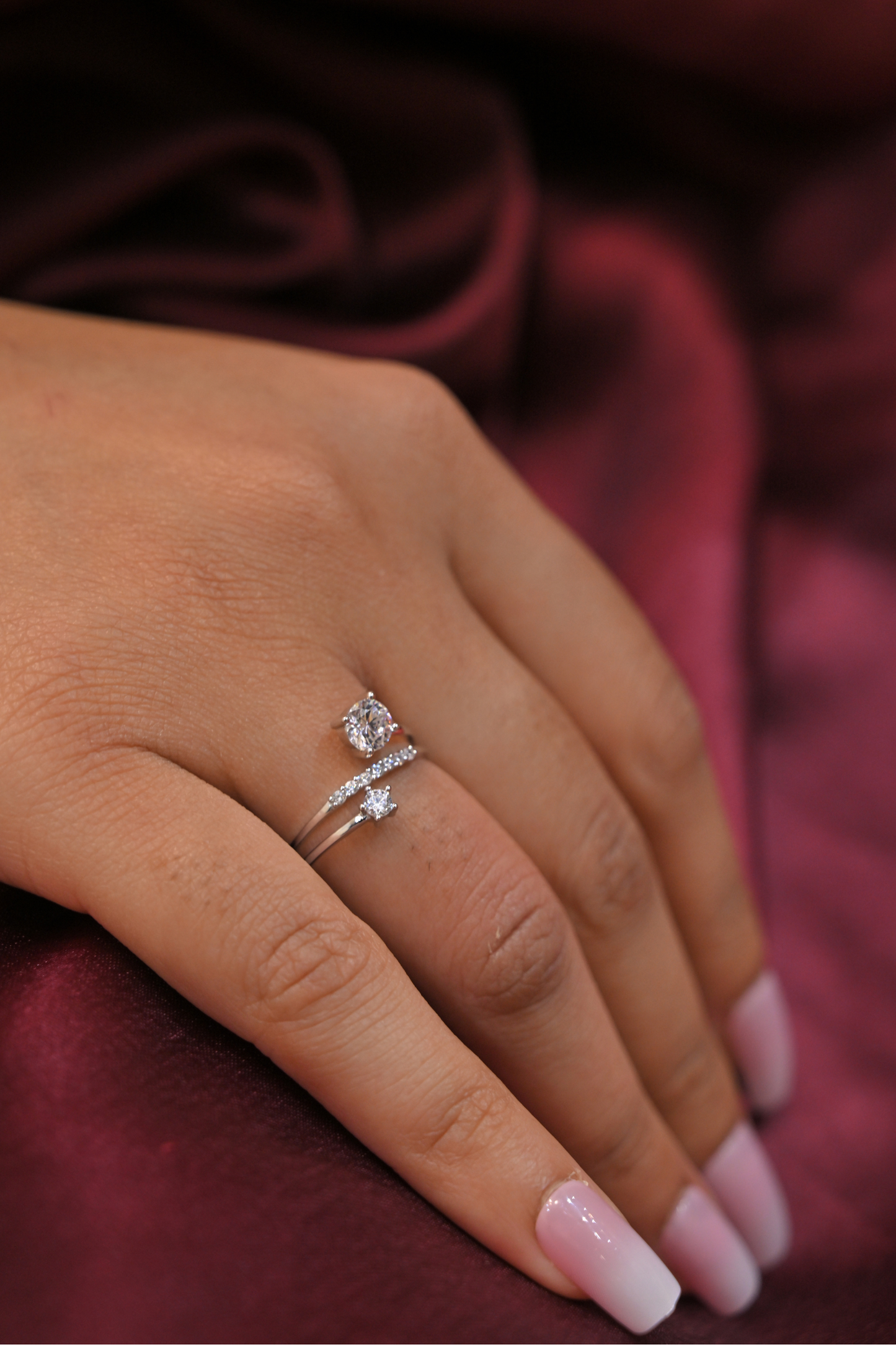 925 silver solitaire twist ring