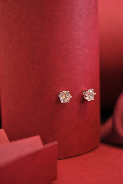 925 Silver Solitaire Stud Earrings