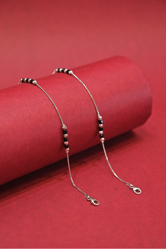 Silver Bead Anklet