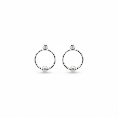 925 Silver Pearl Orbit Stud Earrings