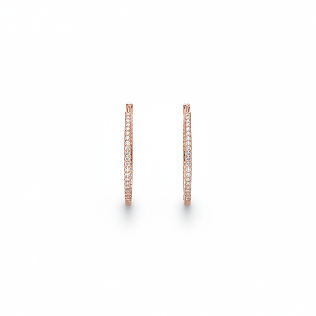 rose gold floral crystal stud earrings