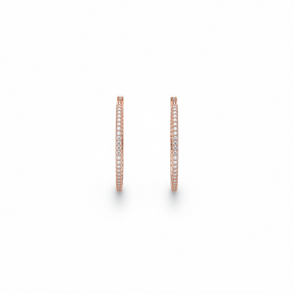 Rose Gold Floral Crystal Stud Earrings