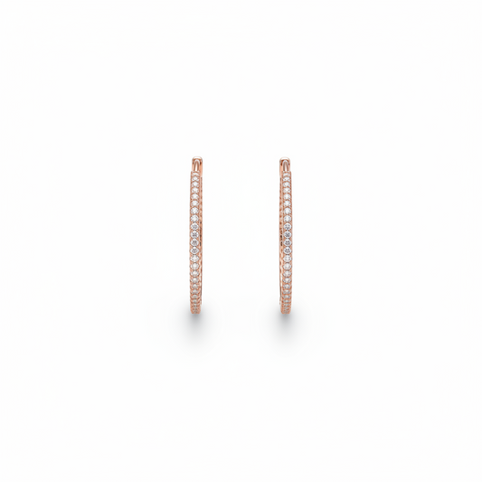 Rose Gold Floral Crystal Stud Earrings