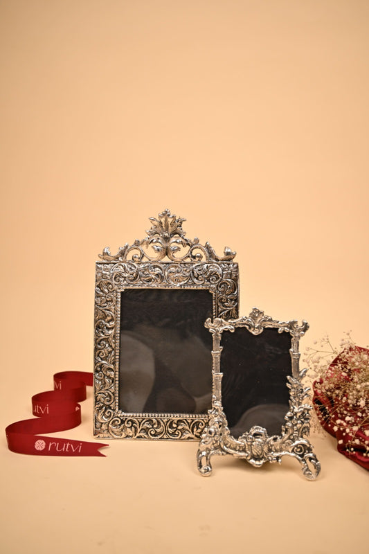 Silver Plated Handcrafted Photo Frame Set of 2 – Timeless Elegance for Home Décor & Gifting | Rutvi India