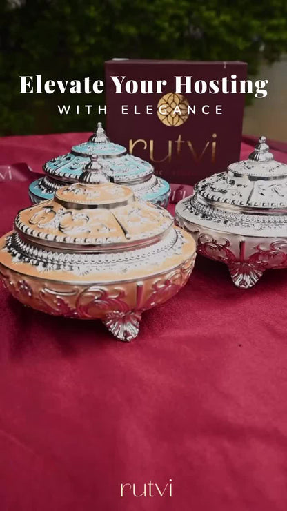 Exquisite German Silver Dining Table Container – A Touch of Elegance for Your Home