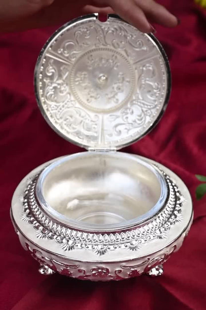 Exquisite German Silver Dining Table Container – A Touch of Elegance for Your Home
